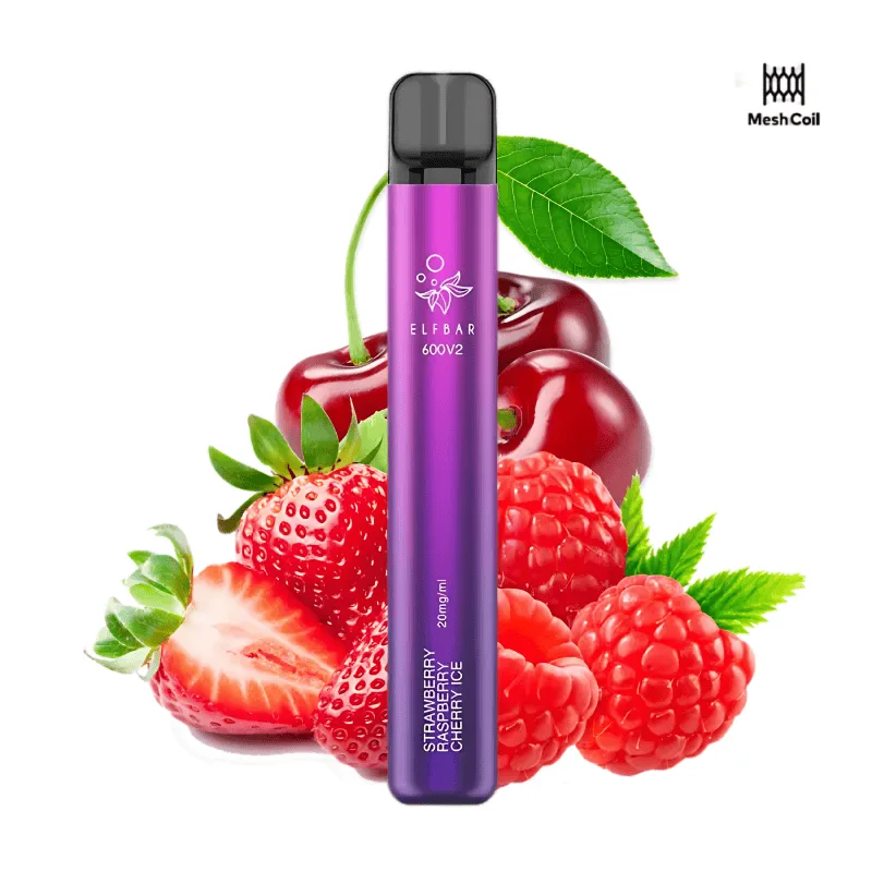 [P.D-403-8221] Elfbar 600 V2 Strawberry Raspberry Cherry Ice 20mg