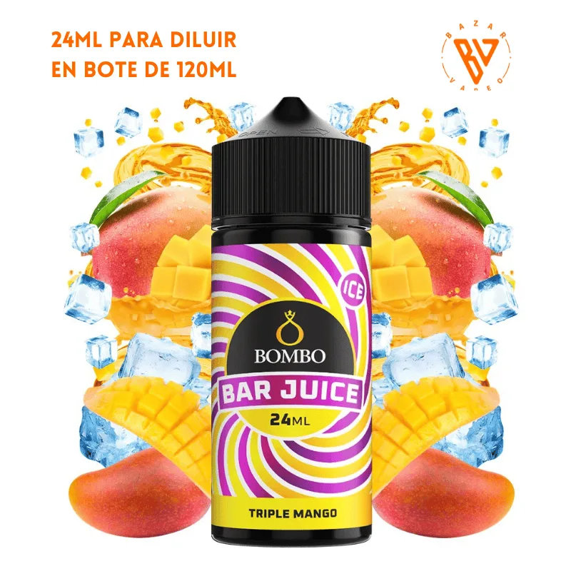 [A-37-9571] Aroma Bombo Bar Juice Triple Mango Ice 24/120ml