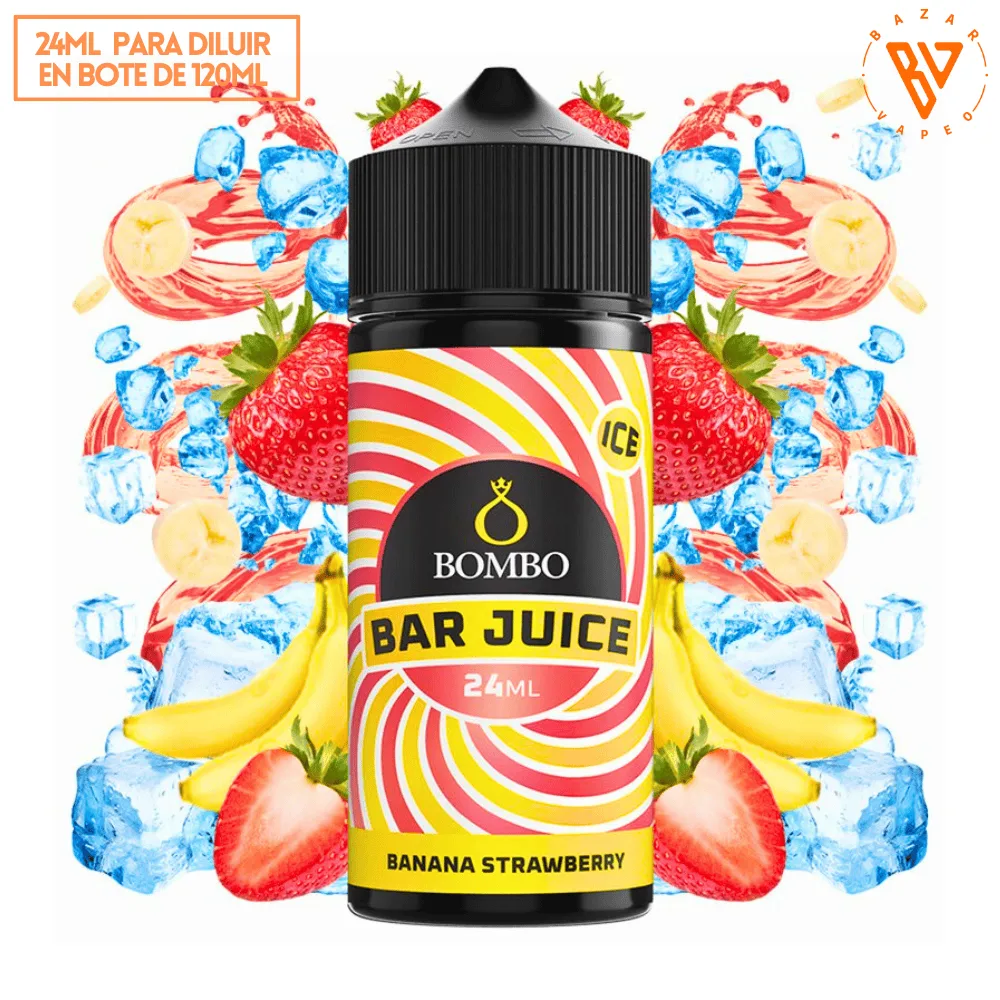 [A-37-9644] Aroma Bombo Bar Juice Banana Strawberry Ice 24/120ml