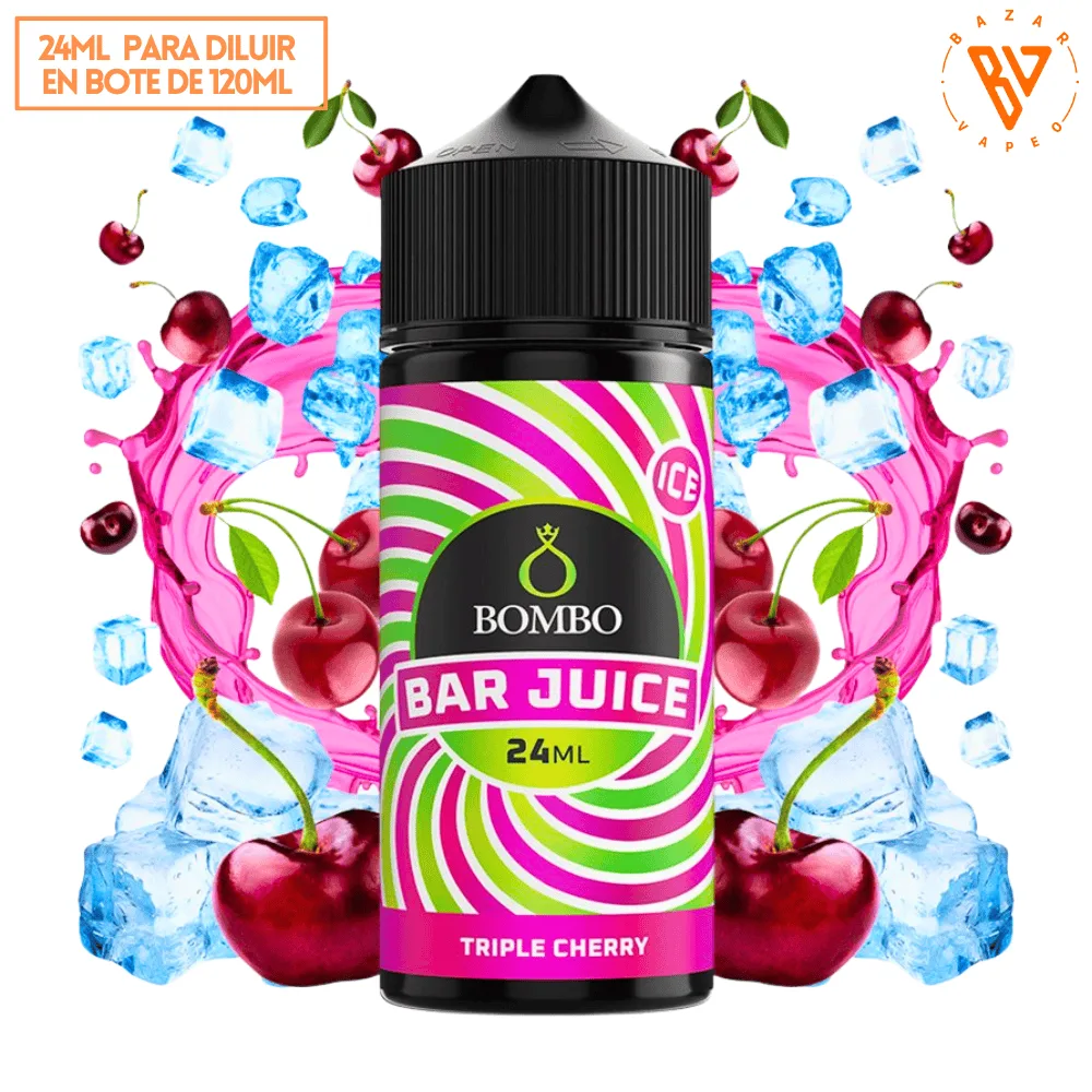 [A-37-9652] Aroma Bombo Bar Juice Triple Cherry Ice Longfill 24/120ml