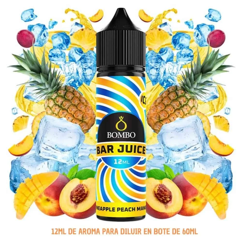 [A-37-10156] Aroma Bombo Bar Juice Pineapple Peach Mango Ice Longfill 12/60ml