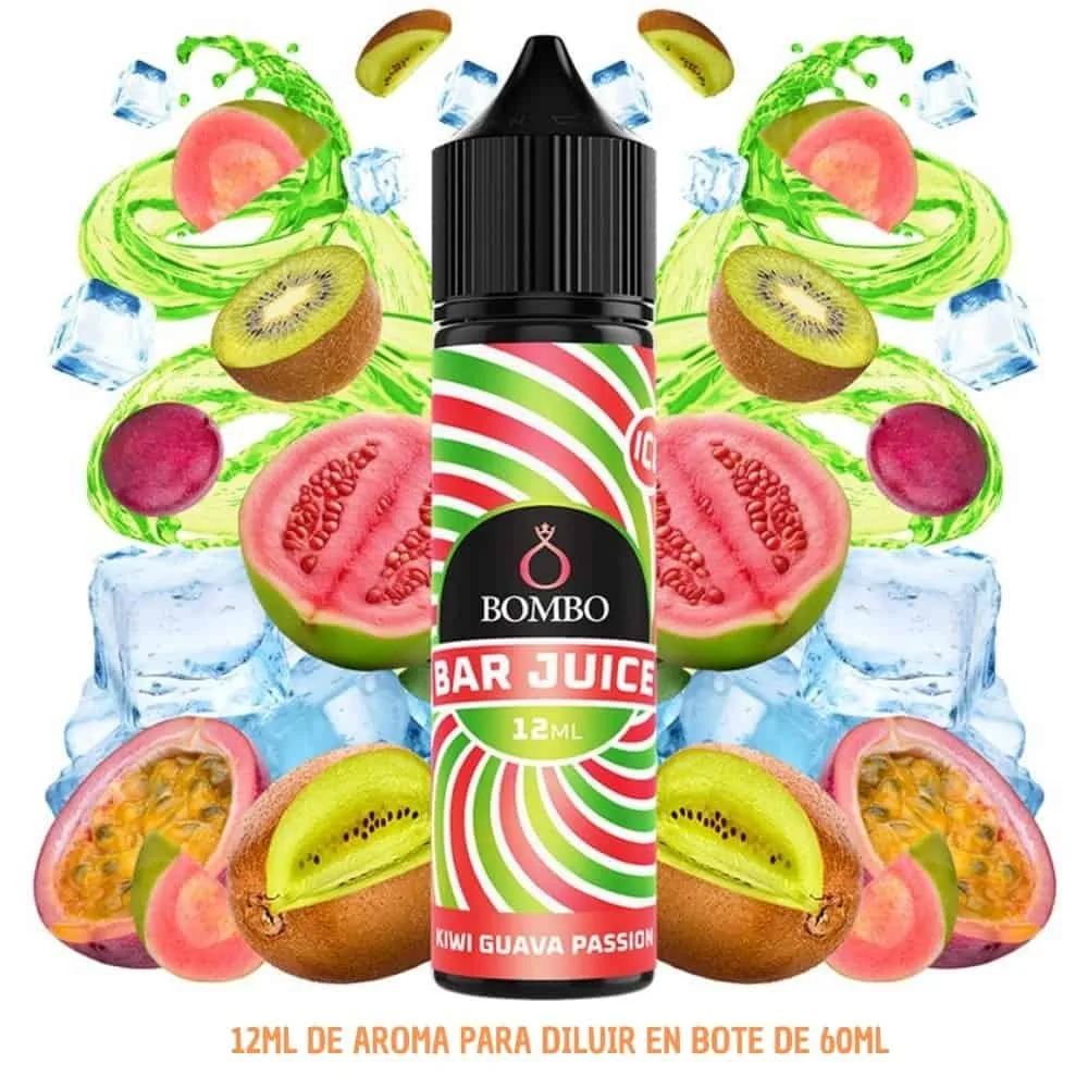 [A-37-10169] Aroma Bombo Bar Juice Kiwi Passion Fruit Guava Ice Longfill 12/60ml
