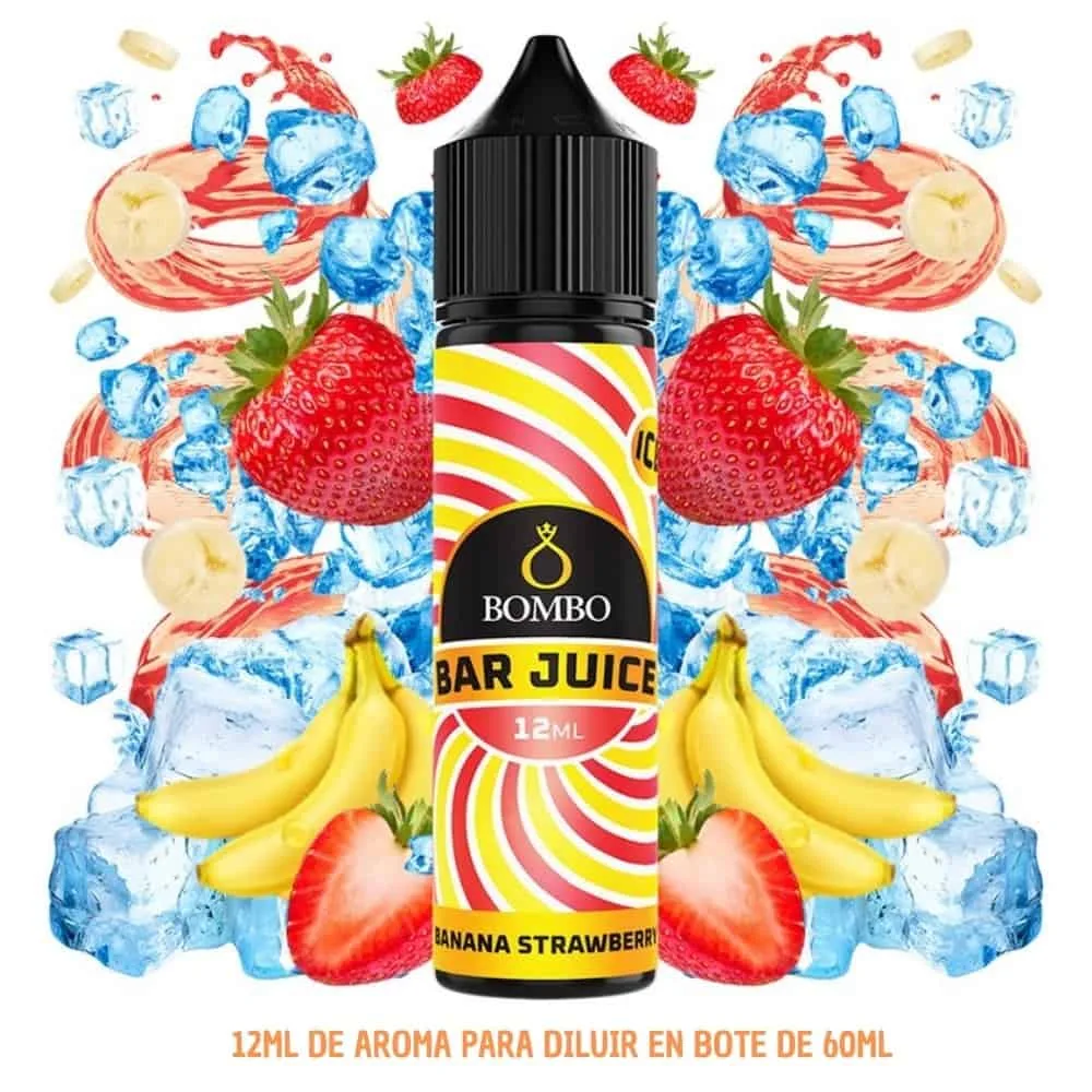 [A-37-10170] Aroma Bombo Bar Juice Strawberry Banana Ice Longfill 12/60ml