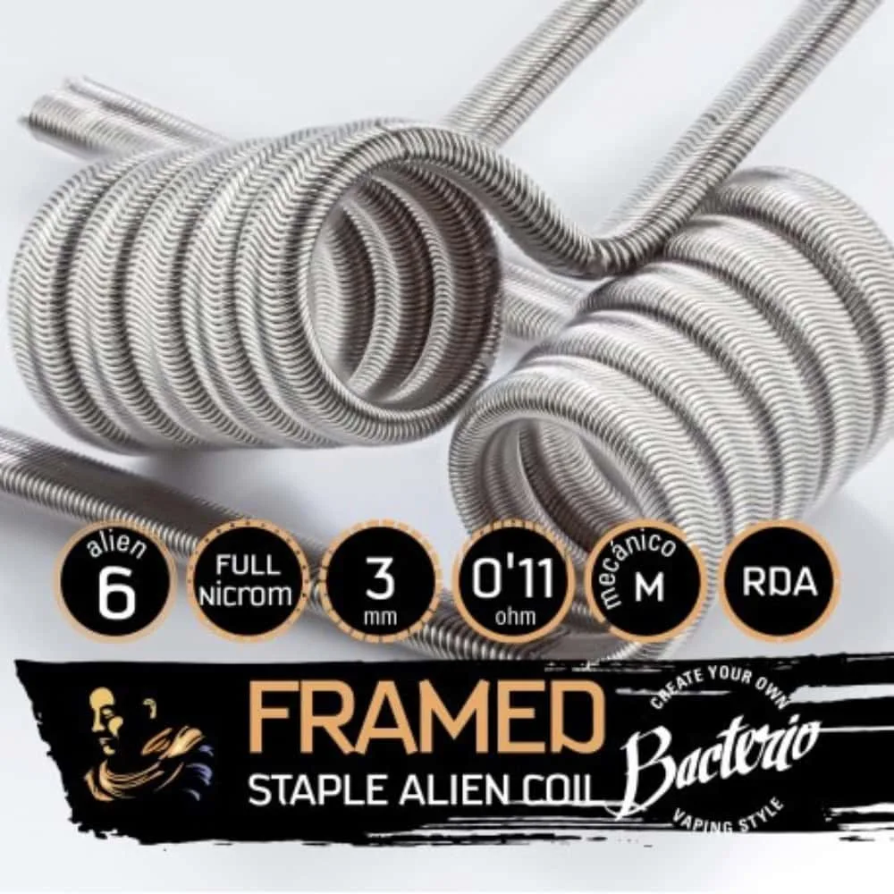 [R.A-197-10205] Bacterio Coils Framed Staple Alien 0.11ohm (Pack 2)