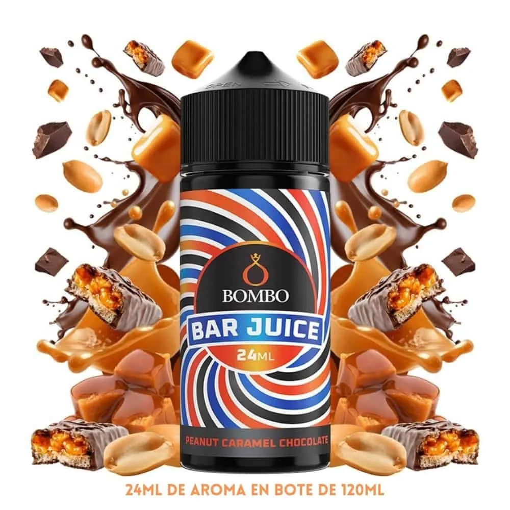 [A-37-10417] Aroma Bombo Bar Juice Peanut Chocolate Caramel Longfill 24/120ml