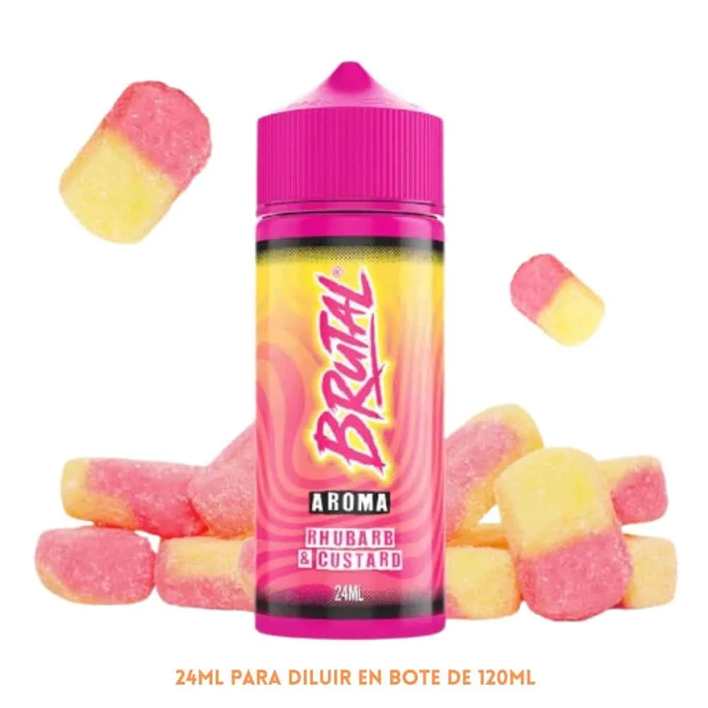 [A30-203-10653] Aroma Just Juice Brutal Rhubarb And Custard Longfill 24/120ml