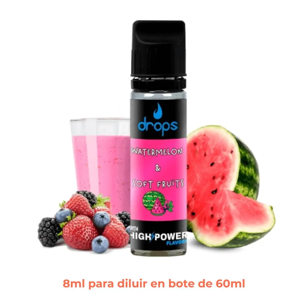 [A8-35-313289] Aroma Drops Bar Watermelon And Soft Fruits Longfill 8/60ml