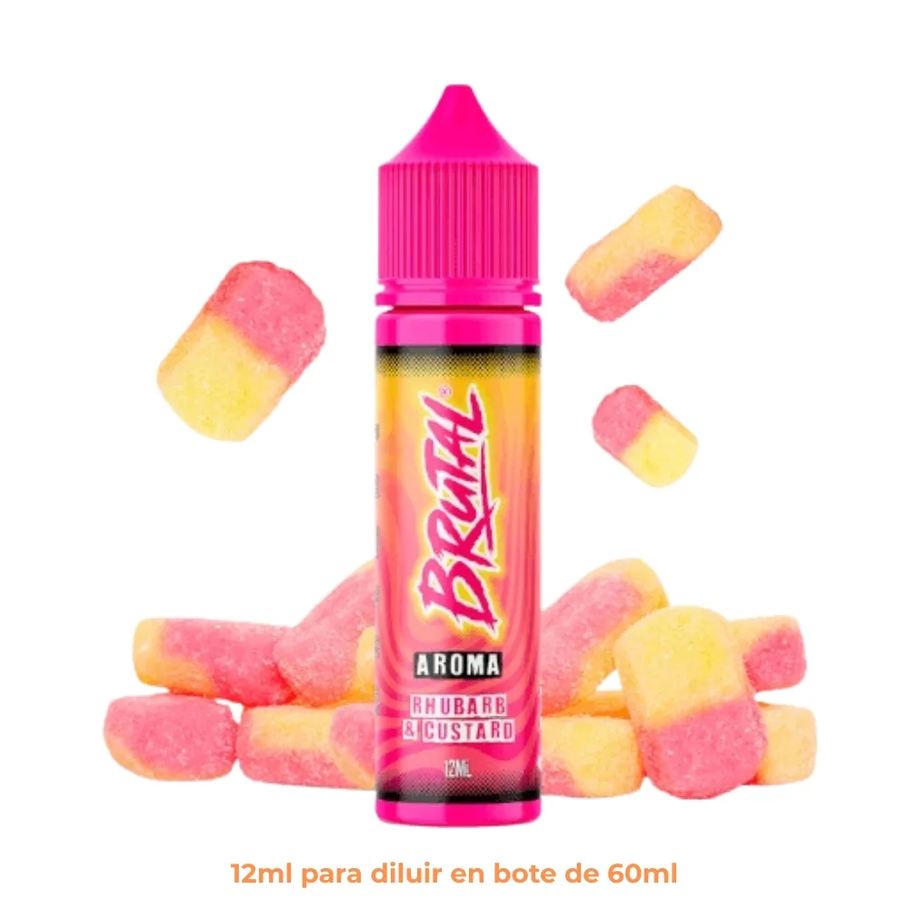[A12-203-10874] Aroma Just Juice Brutal Rhubarb And Custard Longfill 12/60ml