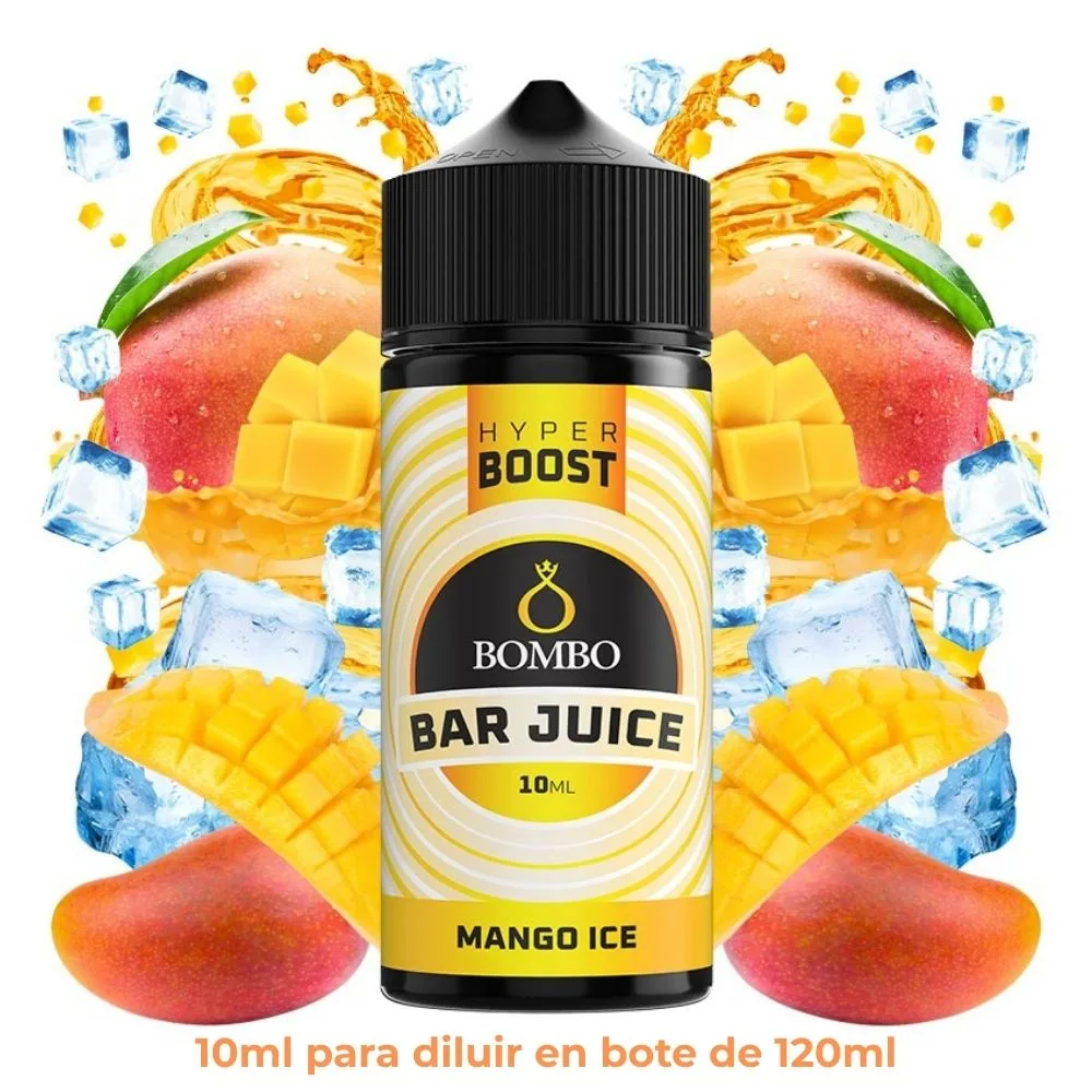 [A10-37-314594] Aroma Bombo Bar Juice Hyper Boost Mango Ice Longfill 10/120ml