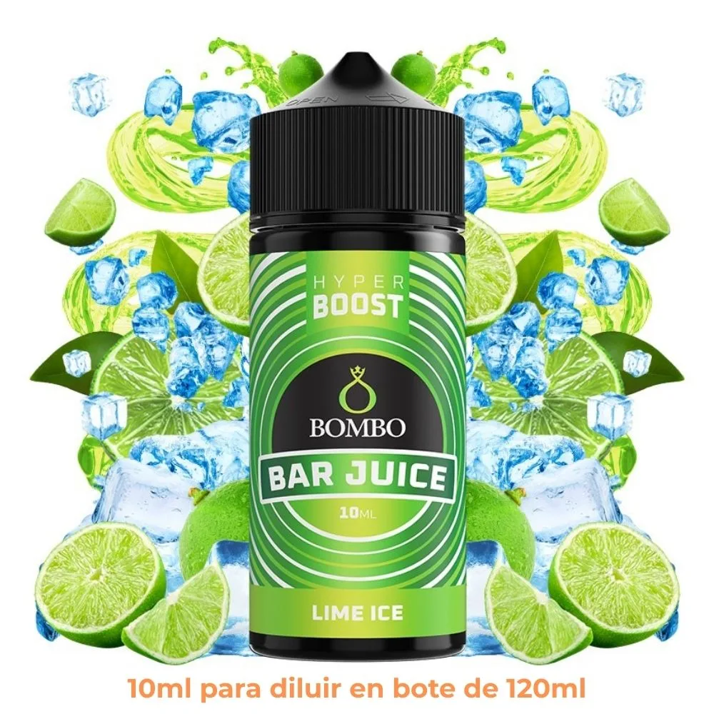 [A10-37-314605] Aroma Bombo Bar Juice Hyper Boost Lime Ice Longfill 10/120ml