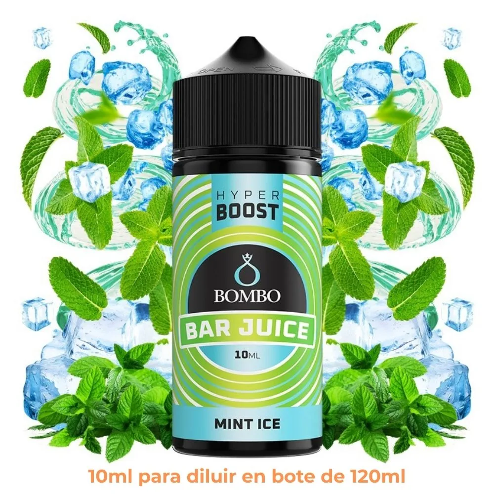 [A10-37-314607] Aroma Bombo Bar Juice Hyper Boost Mint Ice Longfill 10/120ml