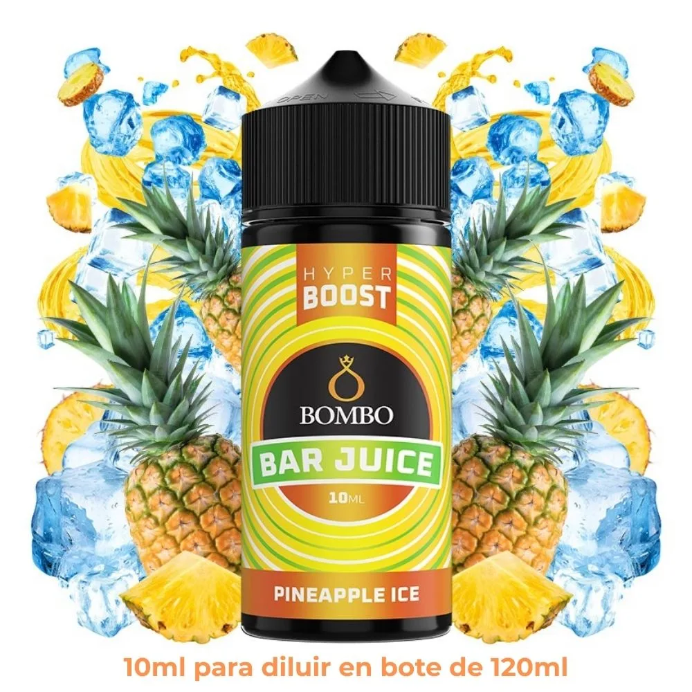 [A10-37-314614] Aroma Bombo Bar Juice Hyper Boost Pineapple Ice Longfill 10/120ml