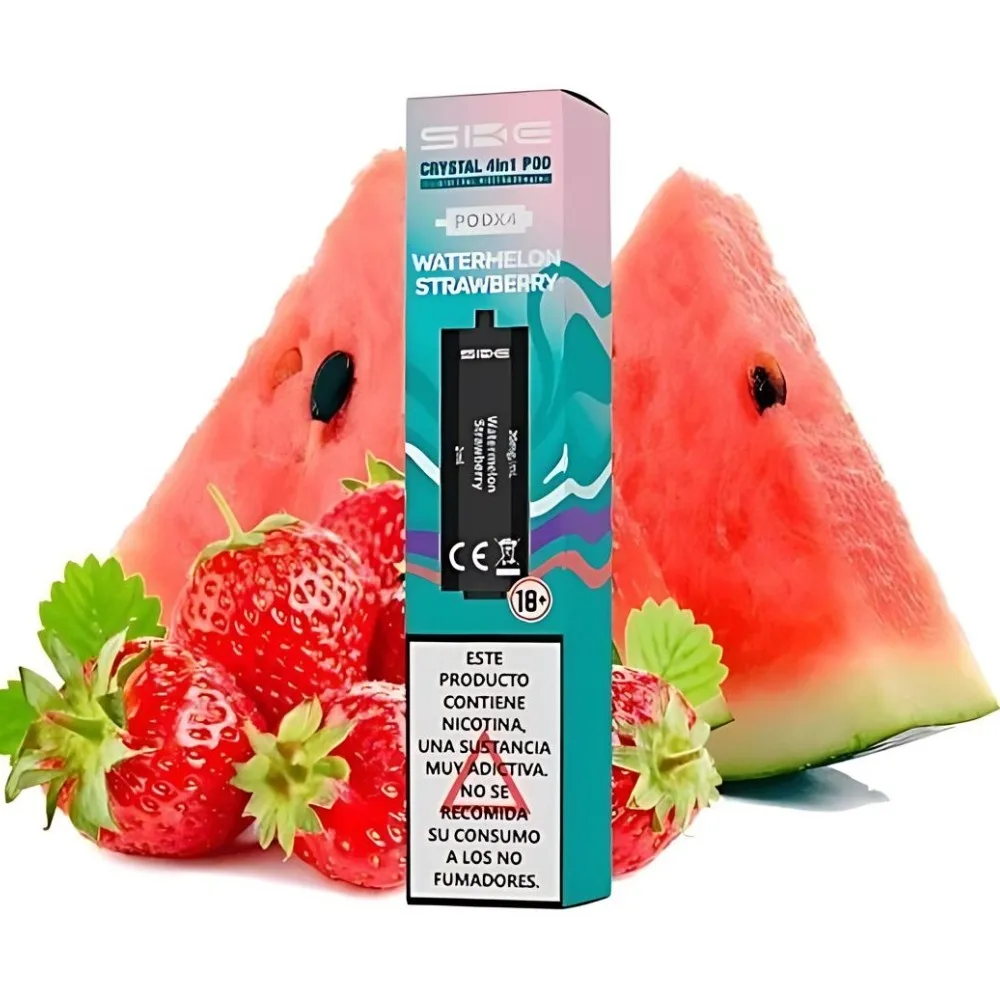 [6942417201806] Cartuchos Ske Crystal 4 en 1 Watermelon Strawberry (Pack 4)