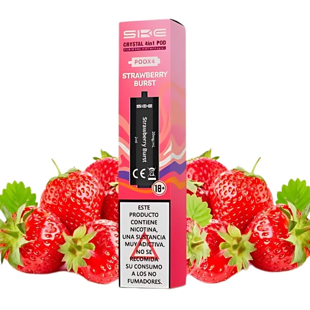 [6942417201783] Cartuchos Ske Crystal 4 en 1 Strawberry Burst (Pack 4)