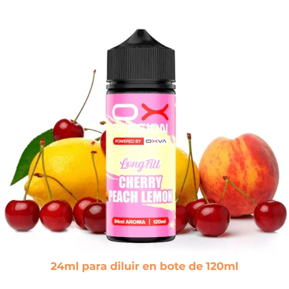 [A24-430-316629] Aroma Ox Passion Cherry Peach Lemon Longfill 24/120ml