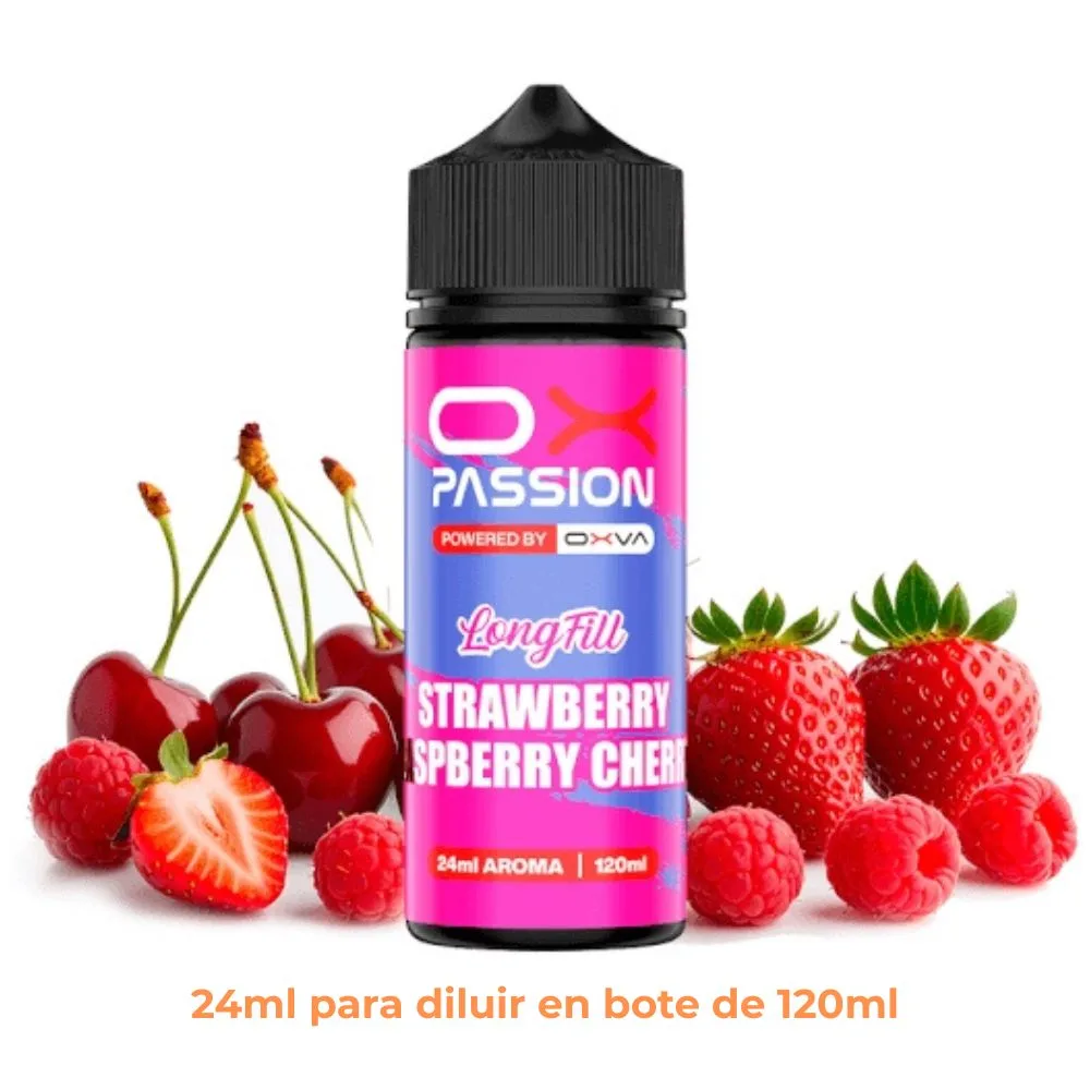 [A24-430-316649] Aroma Ox Passion Strawberry Raspberry Cherry Longfill 24/120ml