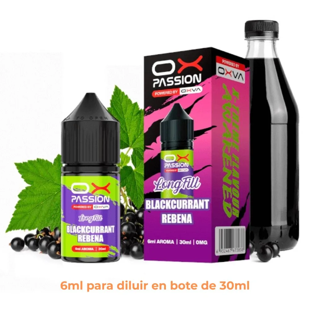 [A6-430-316656] Aroma Ox Passion Blackcurrant Rebena Longfill 6/30ml