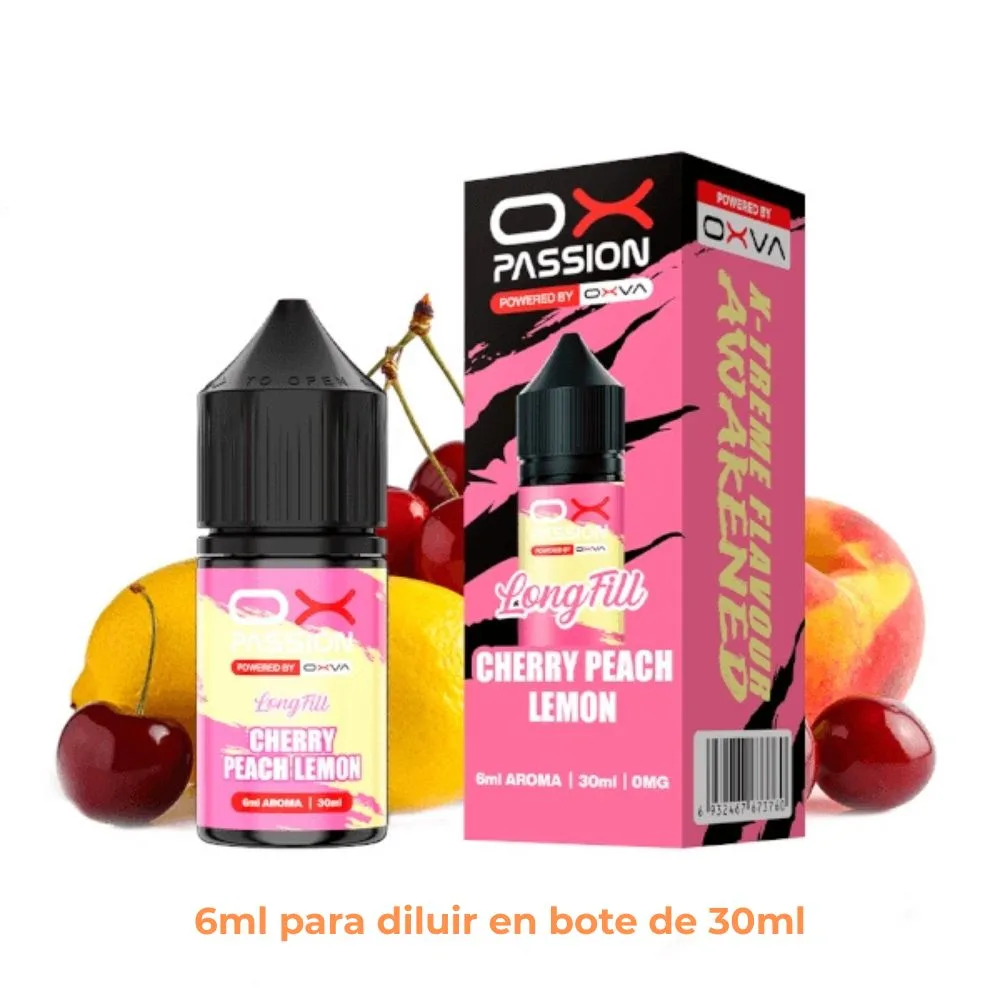 [A6-430-316662] Aroma Ox Passion Cherry Peach Lemon Longfill 6/30ml