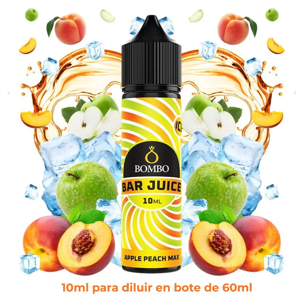[A10-37-318973] Aroma Bombo Bar Juice Apple Peach Max Longfill 10/60ml