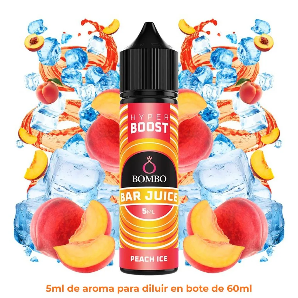 [A5-37-328703] Aroma Bombo Bar Juice Hyper Boost Peach Ice Longfill 5/60ml