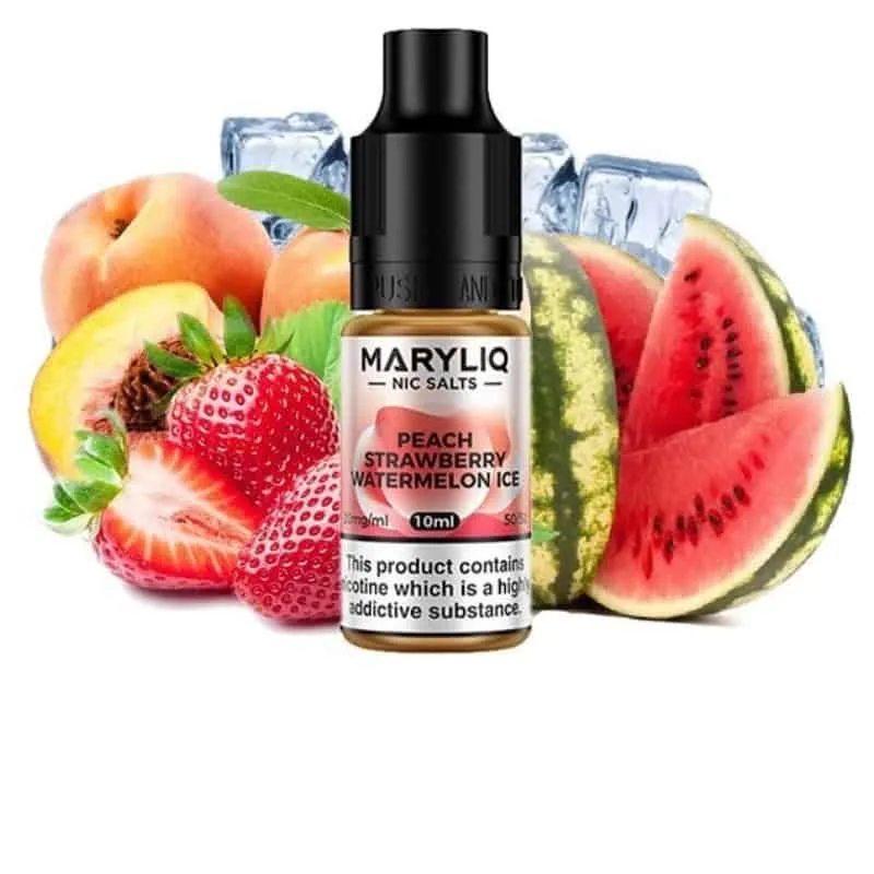 [SAL-486-9167-10MG] Maryliq Nic Salts Peach Strawberry Watermelon 10ml (10MG)