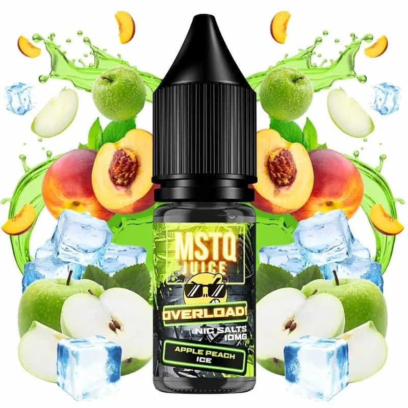 [SAL-485-9693-10MG] MSTQ Juice Overload Salts Apple Peach Ice 10ml (10MG)