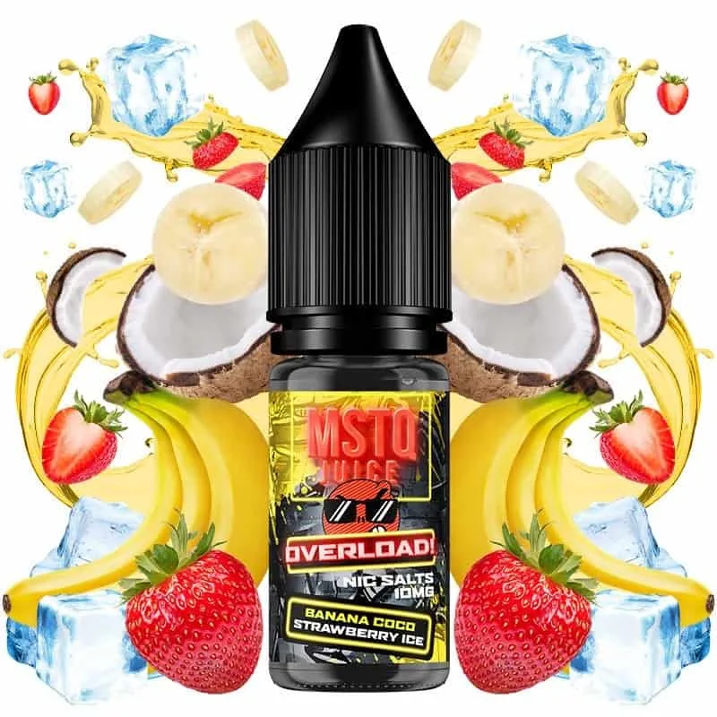 [SAL-485-9694-10MG] MSTQ Juice Overload Salts Banana Coco Strawberry Ice 10ml (10MG)