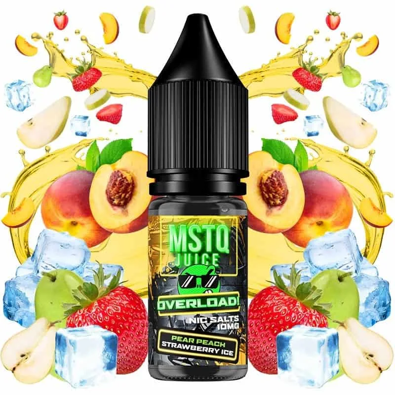 [SAL-485-9700-10MG] MSTQ Juice Overload Salts Pear Peach Strawberry Ice 10ml (10MG)