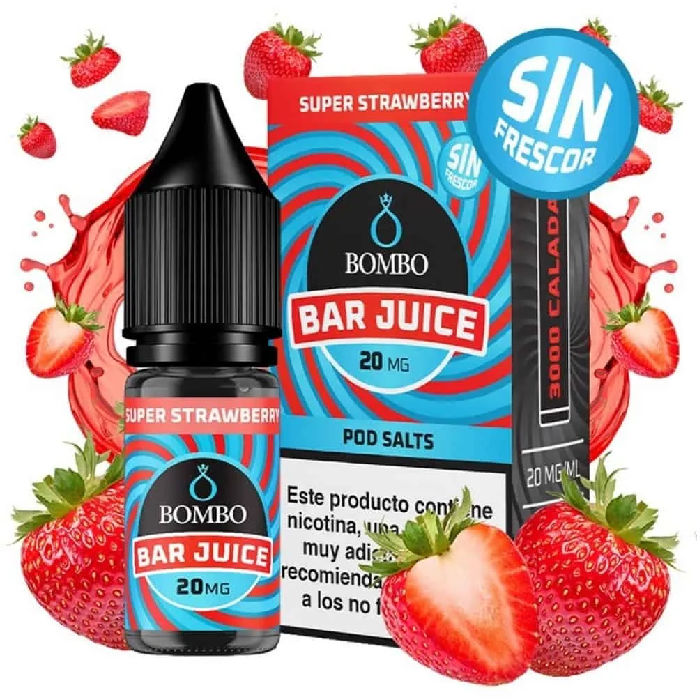 [SAL-37-10443-10MG] Bombo Salts Bar Juice Super Strawberry Sin HIELO 10ml (10MG)