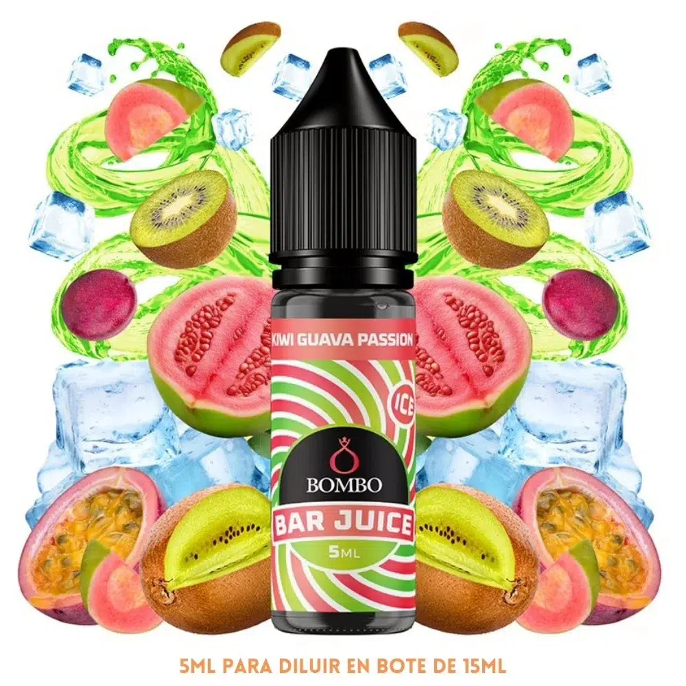 [A-37-10525-5ML] Aroma Bombo Bar Juice Kiwi Guava Passion Ice Mini Longfill (5ML)